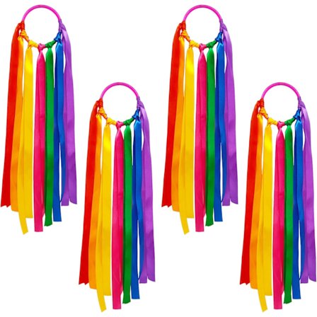 4 stk. Regnbuebånd Legetøj Flerfarvede Dansebånd Rytmiske Bånd Gymnastik Farverige Bånd Håndholdte Træningsbånd Håndtag{GKS}