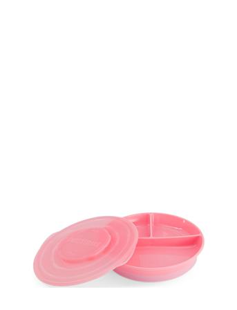 Twistshake Divided Plate 6+M Pastel Pink Home Meal Time Plates & Bowls Plates Lyserød Twistshake