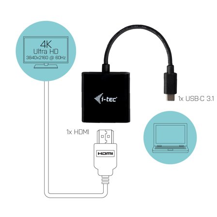 I-TEC USB-C HDMI Adapter - ekstern videoadapter - svart