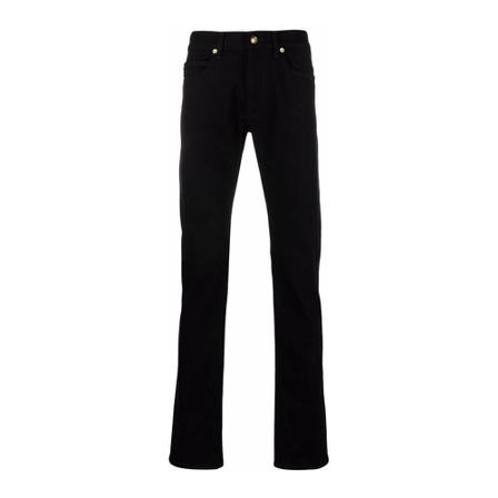 Versace, Back Pocket Logo Jeans Zwart, Heren, Maat:W33