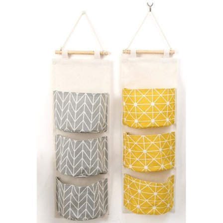 Veggmontert klesoppbevaringspose vanntett bomull og linlagring