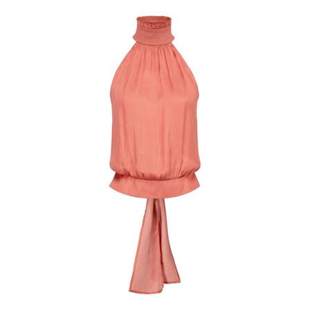 Pinko Slim 3 top satin ultralight Rød, Dame