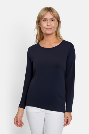 CISO - Langærmet Strik - Navy Melange