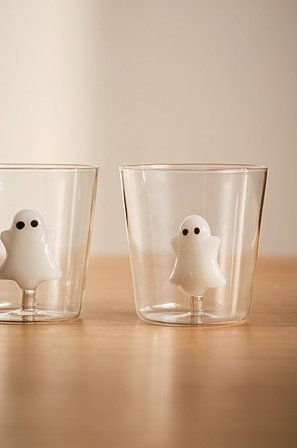 Jotex - Lasi 2 Kpl Pakkaus Läpinäkyvä/valkoinen Läpinäkyvä/valkoinen - GHOST - Osta Juomalasit Jotex