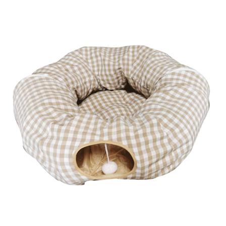Katthundtunnelsäng Med Kuddrörleksaker Beige