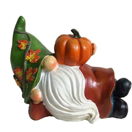 Efterårs Nisser Figurer Dekoration, Dekorative Høst Nisser Statue til Efterår Thanksgiving Hjem Dekoration Gave (Nisser med Græskar)