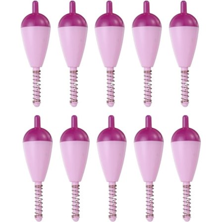 Fiskeflottører, Hard ABS Oval Stick Spring Slip Bobber, for Ørret Bass Fiske, 10 STK - Lilla