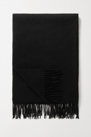 Soft Goat - Woven Scarf - Cashmere scarf - One Size - Black