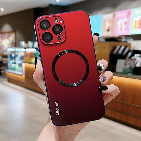 Case kompatibelt med Iphone 15 Pro Max, Gradient Color Glas Cover med linsskydd, kompatibelt med Magsafe