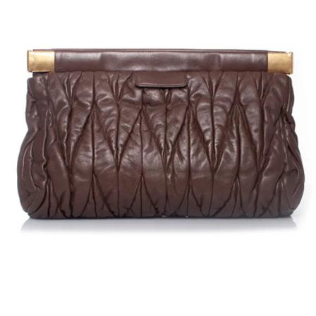 Miu Miu Pre-owned Pre-owned Leather clutches , Bruin , Dames , Maat: ONE Size Vintage Tassen