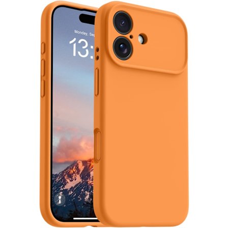 17-tommer telefoncover, kompatibelt med Magsafe ultratyndt cover, blød flydende silikone stødsikkert etui (orange, iPhone 17 Pro Max)