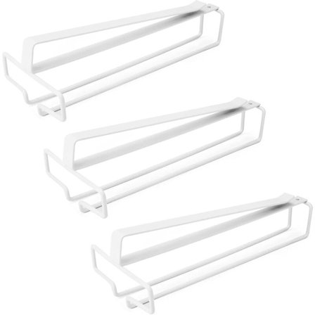 Hängande Vinglashållare för Underskåp, Ingen Borrning Krävs - Vit, Metall, Kompatibel med Kök, Café, Bar, Restaurang