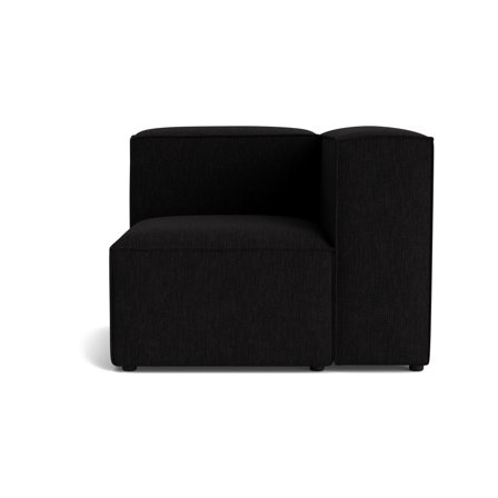 Lissabon Højrevendt Hjørnemodul - Danubio Sort Sofa med Kvalitetsstof & Skumlag - 100x100x72cm - Holdbar Modulsofa