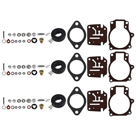 3 x Kaasuttimen korjaussarja ja kelluke Johnson Evinrude 396701 65 70 75 -malleihin