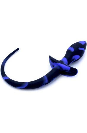 Kiotos Anal Plug Dog Tail Black/Blue - Woome.pl