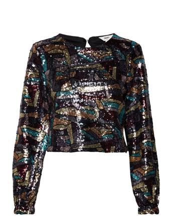 Objsansiba L/S Top 124 .C Bluse Langærmet Multi/mønstret Object