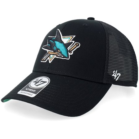 47 Brand - NHL Svart adjustable Caps - San Jose Sharks Branson Mvp Black Trucker @ Hatstore