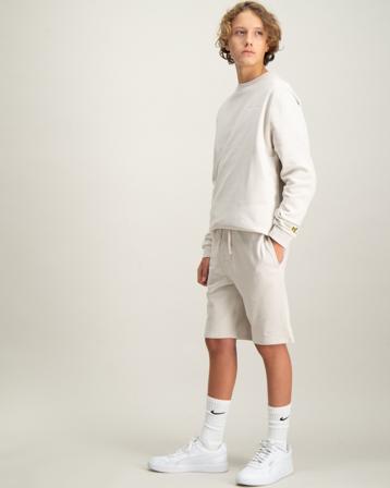 Lyle & Scott Script Embroidered Sweat Short Beige Shorts Jungen - Kidsbrandstore