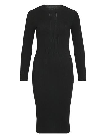 Viknitta Knit L/S Dress/Ka Polvipituinen Mekko Black Vila