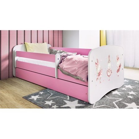 Kocot Kids Barnsäng - Babydreams Rosa Med Låda - Kaniner 180x80 Cm - Litenleker
