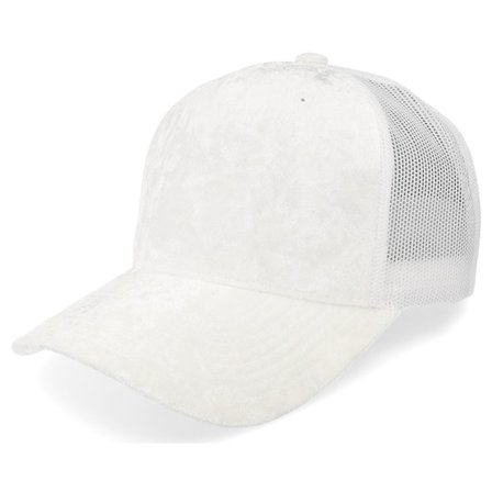 Equip - White trucker Caps - Velvet White/White A-frame Trucker @ Hatstore