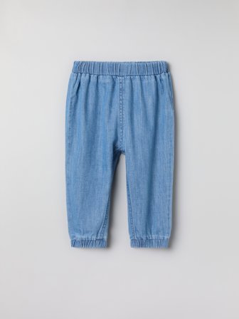 Denimbukse «dra på» - 86 - barneklær - blue - Polarn O. Pyret