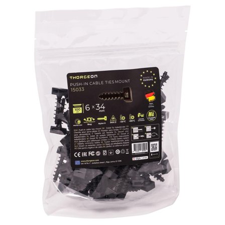 ThorgeOn Stripsfeste for mur ø6mm 100stk sort