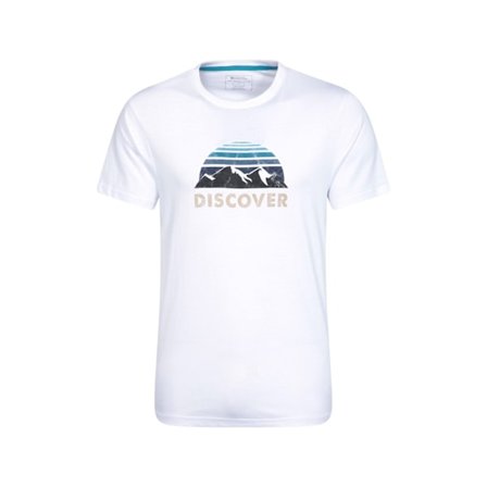 Mountain Warehouse Herr Discover T-shirt i ekologisk bomull XXS Vit