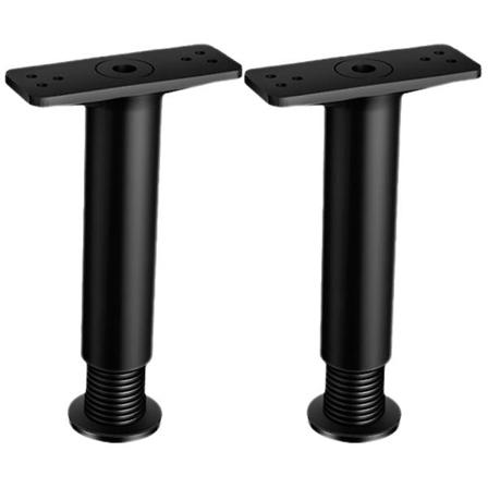 2 stk. Sengestellbein, Heavy Duty, Justerbare, Møbelstøttebein, Reservedeler, Svart Black