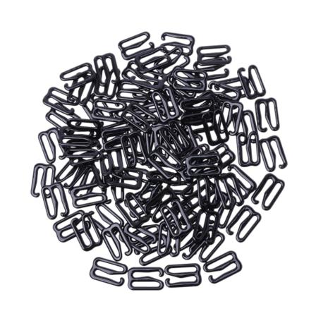 100 kpl Metalliset Rintaliivit Hihnan Säädettävä Push Hook Solki Solki Ompeleminen Käsityö Musta 15MM