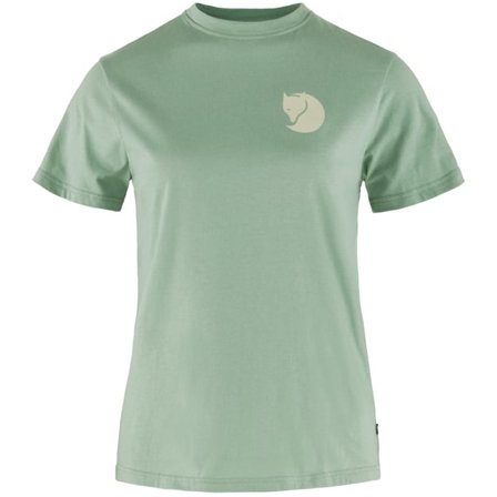 Fjällräven Women's Fox Boxy Logo T-Shirt in Misty Green, Bio-Baumwolle | Size: Medium