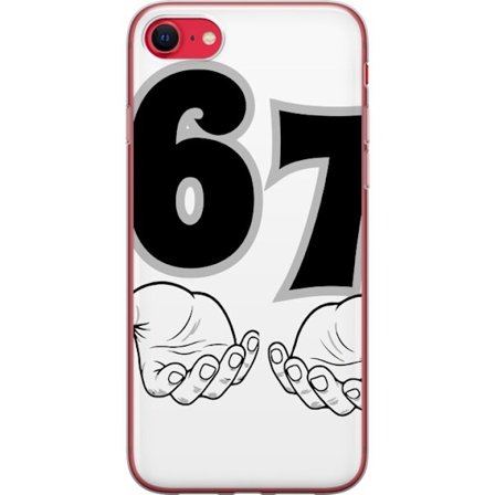 Kompatibelt Mobildeksel til Apple iPhone SE (2022) 67 meme hender grafisk svart-hvite seks sju hender illustrasjon trendy moderne estetikk