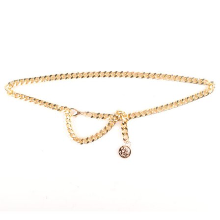 1 stk (gull) belte beltepynt med gyllen tynn belte Kvinner