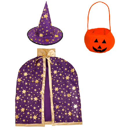 Halloween Cosplay-kostym För Barn, Rekvisita, Häxkappa