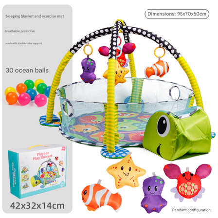 Kompatibelt Ladida Babygym med bollhav Baby Turtle Grön one size