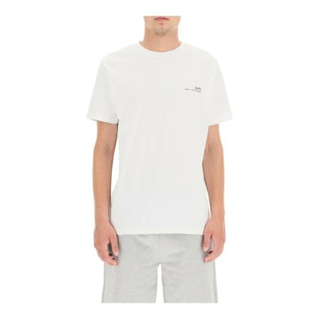 A.p.c., logo print t-shirt Wit, Heren, Maat:S,Cotton