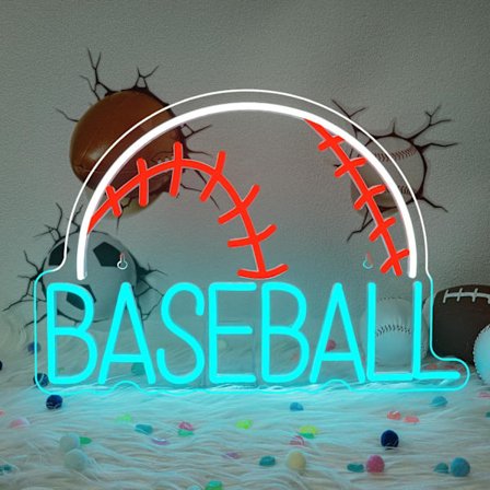 Baseballspiller Neon Bold Lys Skilt Kvindelig Fanklub Fødselsdagsgave Softball Glødende Skilt