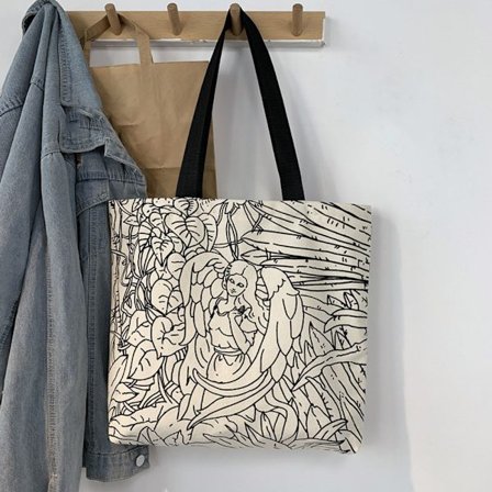 Dametaske med stor kapacitet, sød stofpose i kanvas C C C C C C