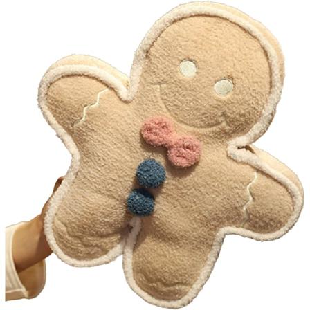 Myk Gingerbread Man plysjdukke myk kastepute-Beige
