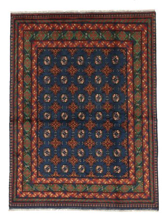 Medalionowy Mały Afgan Fine Dywan 149X194 Wełna