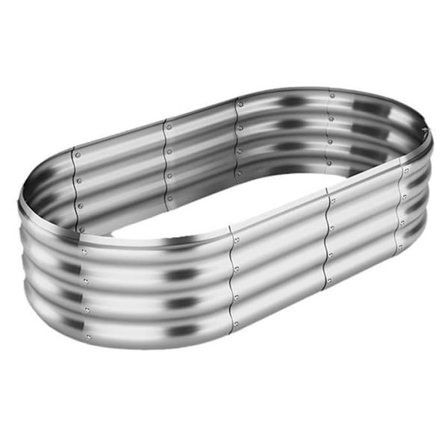 Kohotettu galvanoitu istutuslaatikko 120x60x29cm ulkokäyttöön, kasvimaa vihanneksille ja kukille, suuri puutarhalaatikko