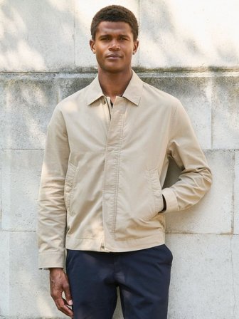 John Henric Men's Beige Kurze Jacke Regular Fit Size M