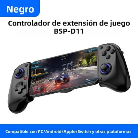 Sort BSP D11 Trådløs Spilcontroller til Switch, Android, Apple iOS, PS3, PS4, Xbox, Tablet, Streaming, Bluetooth, Slidstærk