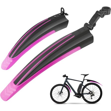 Cykelstänkskärmsset, Portabel Justerbar Landsvägscykel Mountainbike Cykeldäck Fram- och Bakskärmar (Rosa)