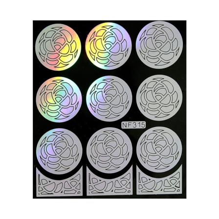 Kynsien koristelu - Malli maalaukseen - NF315 Holo Multicolor