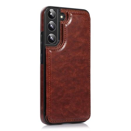 Samsung Galaxy S22 - Skal Med Korthållare Brun