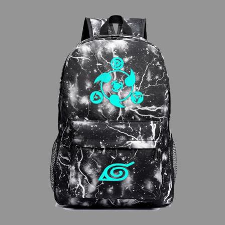 Ny Naruto skrivehjul øye skinnende skolesekk koreansk ryggsekk wz Lightning black