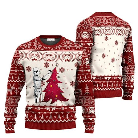 Santa Darth Vader Julful Stygg Genser Star Wars The Mandalorian Herre Pullover Klær Høst Vinter Dame Sweatshirt style 7 style 7 M