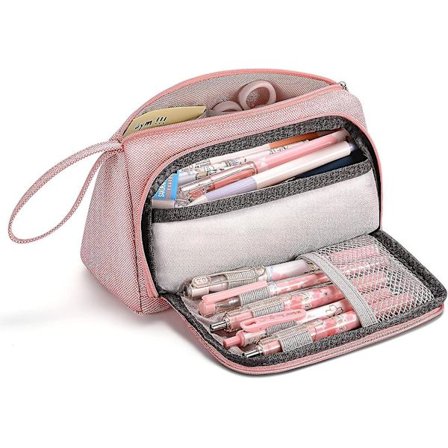 Suurikokoinen penaali, kangas kynäpenaali kahvalla, paperitavaran säilytys kosmetiikkalaukku yläasteelle, lukioon, yliopistoon, toimistoon, järjestäjä