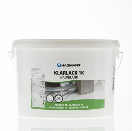 Hagmans Klarlack, 1K 40 halvblank, 4L, Transparent, Färg & tapeter